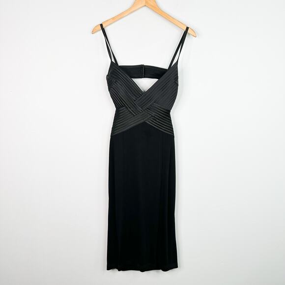 Tadashi Shoji Black Backless Faux Leather Sheath Dress - Picture 1 of 8